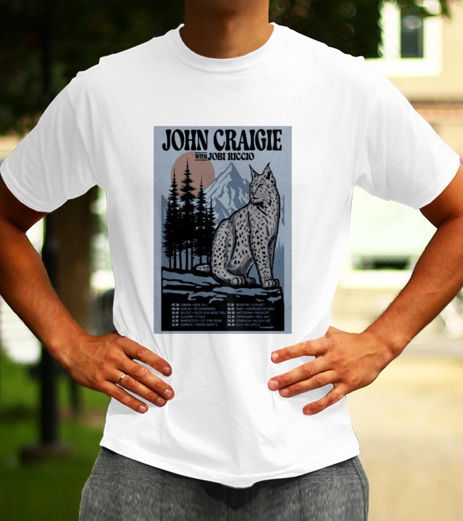John Craigie With Jobi Riccio Tour 2026 Europe Concert Dates Lynx Mountain Forest T-Shirt