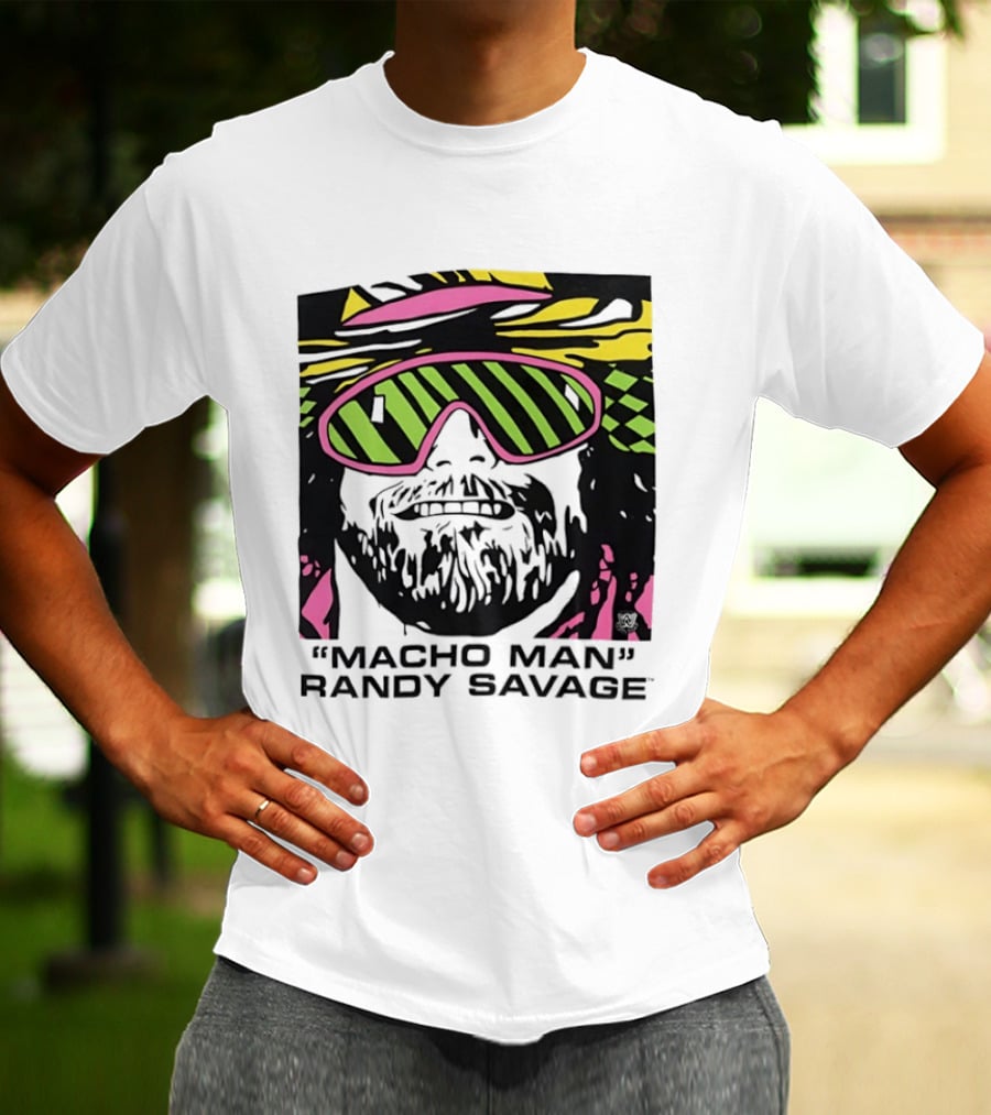 Macho Man Randy Savage Retro Style Neon T-Shirt