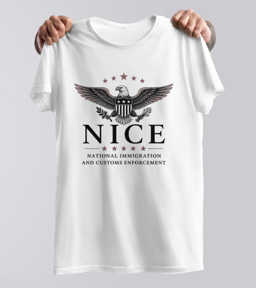 NICE National Immigration And Customs Enforcement Patriotic Eagle T-Shirt