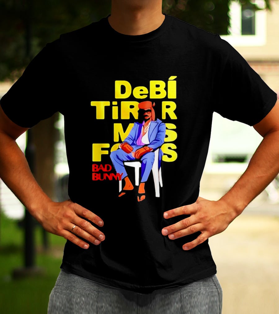 Bad Bunny DeBí Tirar Más Fotos Cartoon Style 2026 World Tour T-Shirt