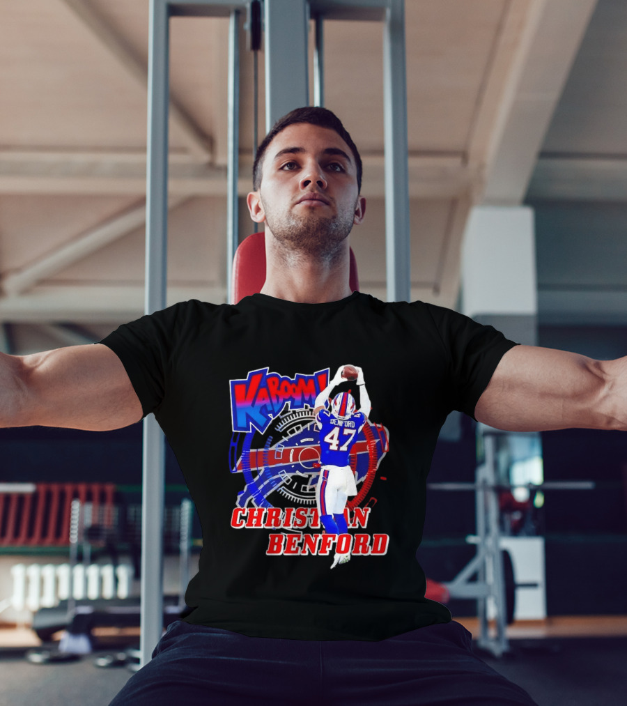Kaboom Christian Benford 47 Buffalo Bills Football T-Shirt