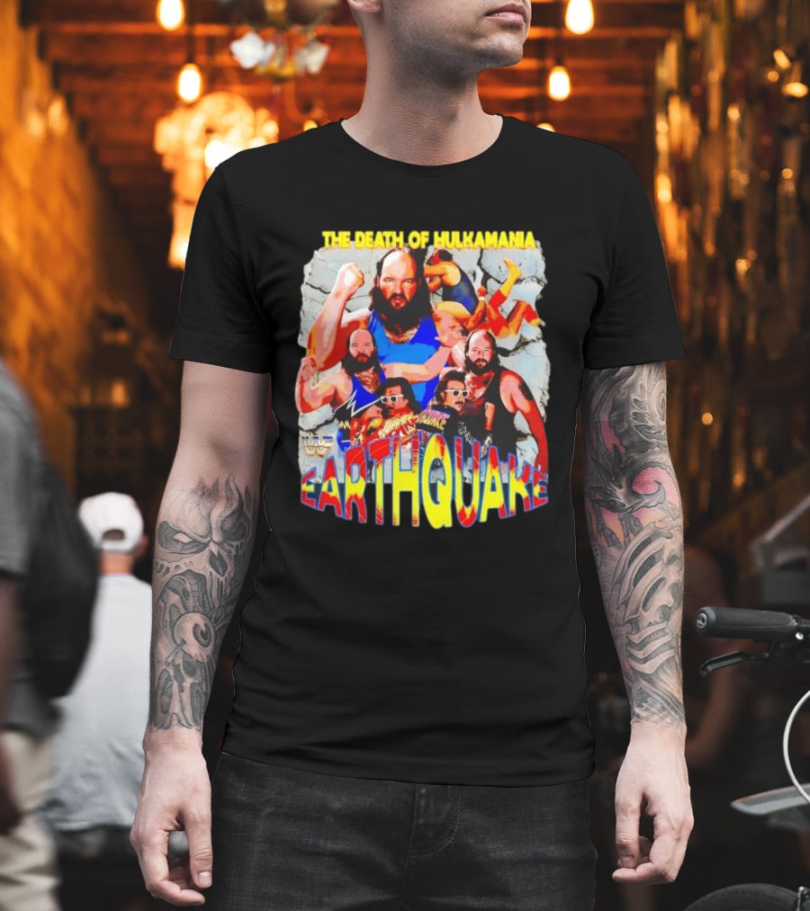 The Death Of Hulkamania WWF Earthquake Wrestling T-Shirt