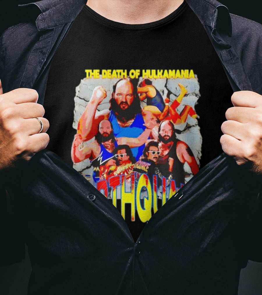 The Death Of Hulkamania WWF Earthquake Wrestling T-Shirt