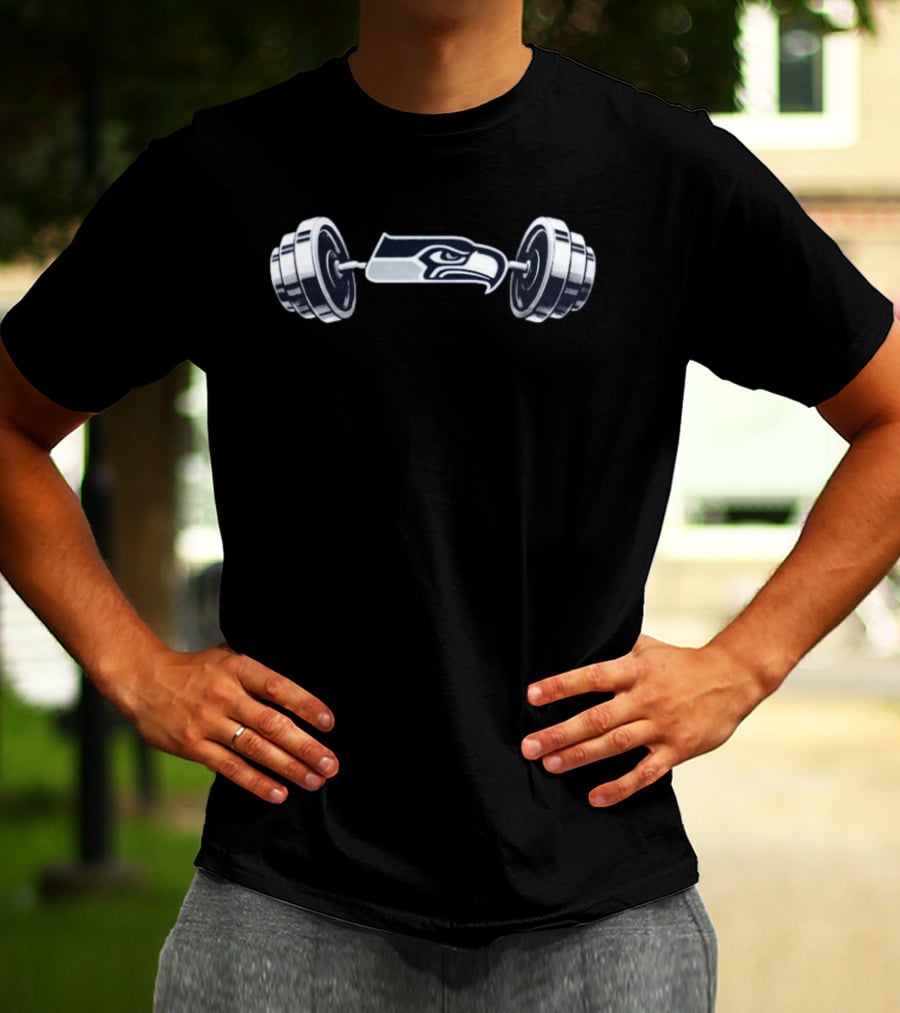 Ernest Jones IV Seahawks Barbell Weightlifting Fitness T-Shirt