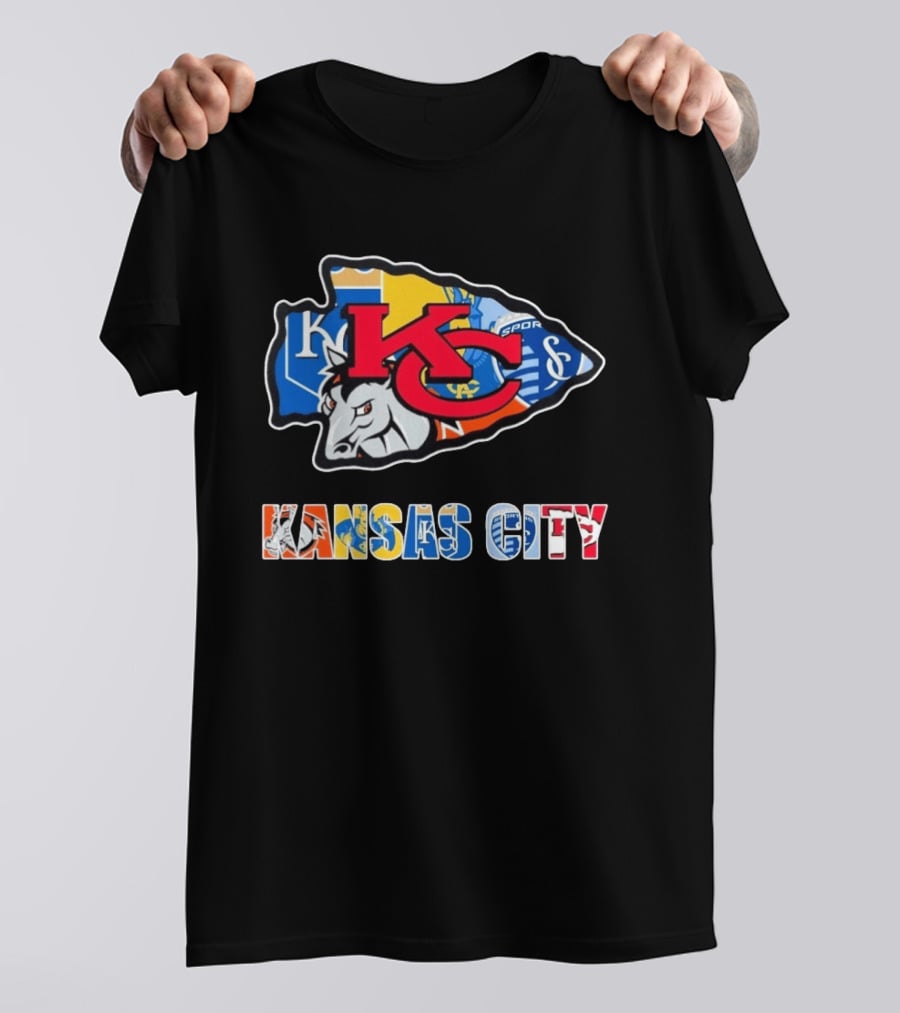Kansas City Chiefs Royals Sporting KC Crest T-Shirt