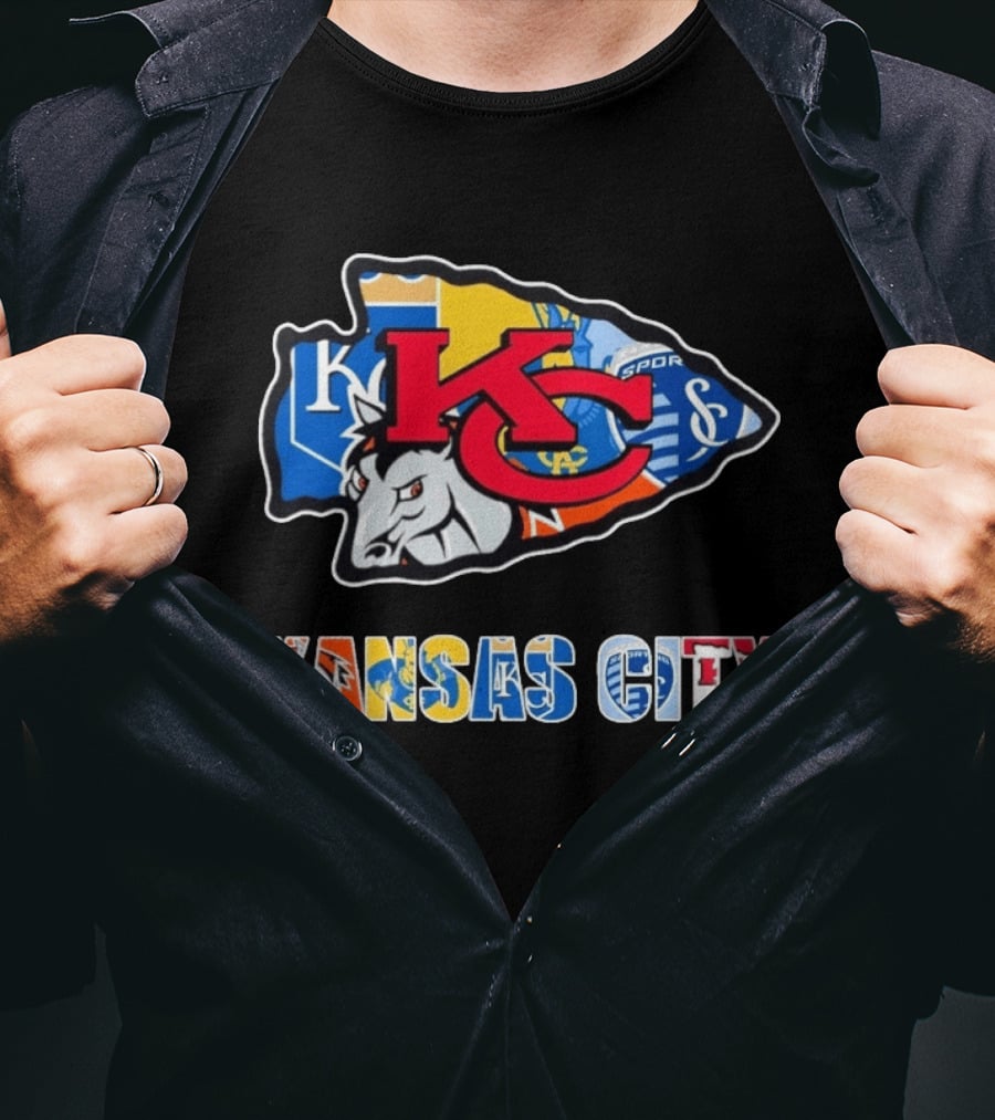 Kansas City Chiefs Royals Sporting KC Crest T-Shirt
