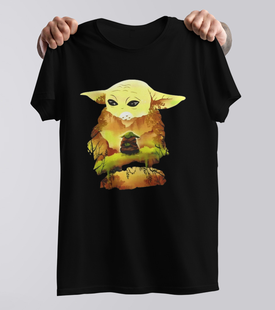 Grogu Meditates In Serene Forest Scene T-Shirt