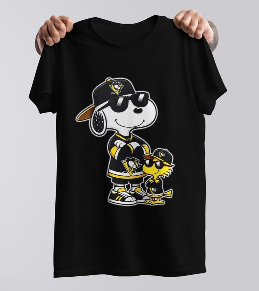 Snoopy Woodstock Pittsburgh Penguins NHL 2026 Sports Fan Collaboration T-Shirt
