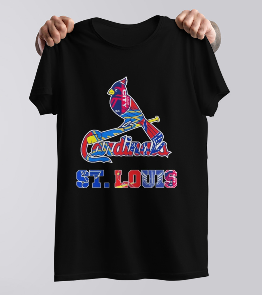 St Louis Cardinals City Soccer Blue And Red Sports Teams T-Shirt
