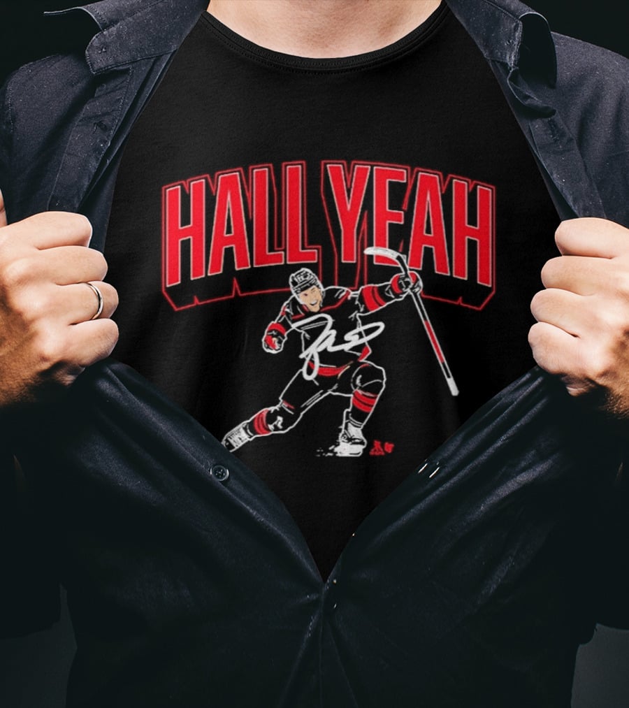 Hockey Player Hall Yeah Red And White Sports T-Shirt