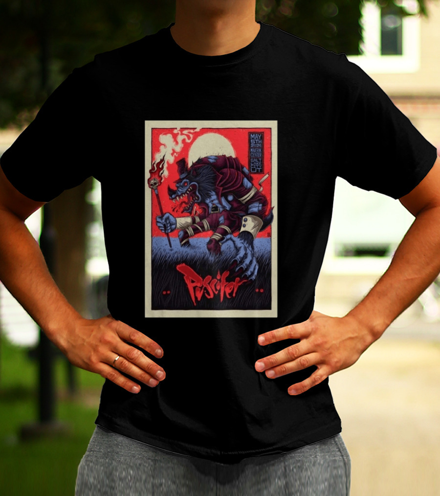 Puscifer May 5th 2026 Maverik Center Werewolf Art Salt Lake City UT T-Shirt
