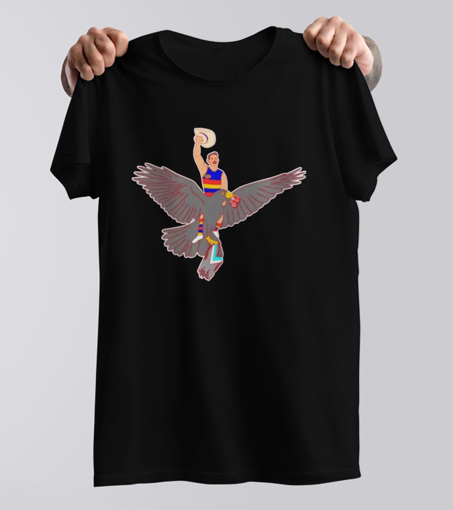 Texan Crow Adventure: Cowboy Riding Giant Bird T-Shirt