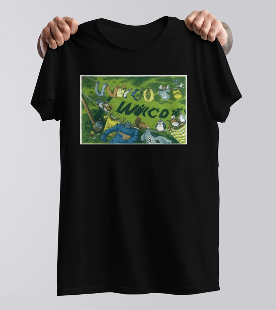 Wilco Oklahoma City OK 5 5 2026 Tour Birds And Clothesline T-Shirt