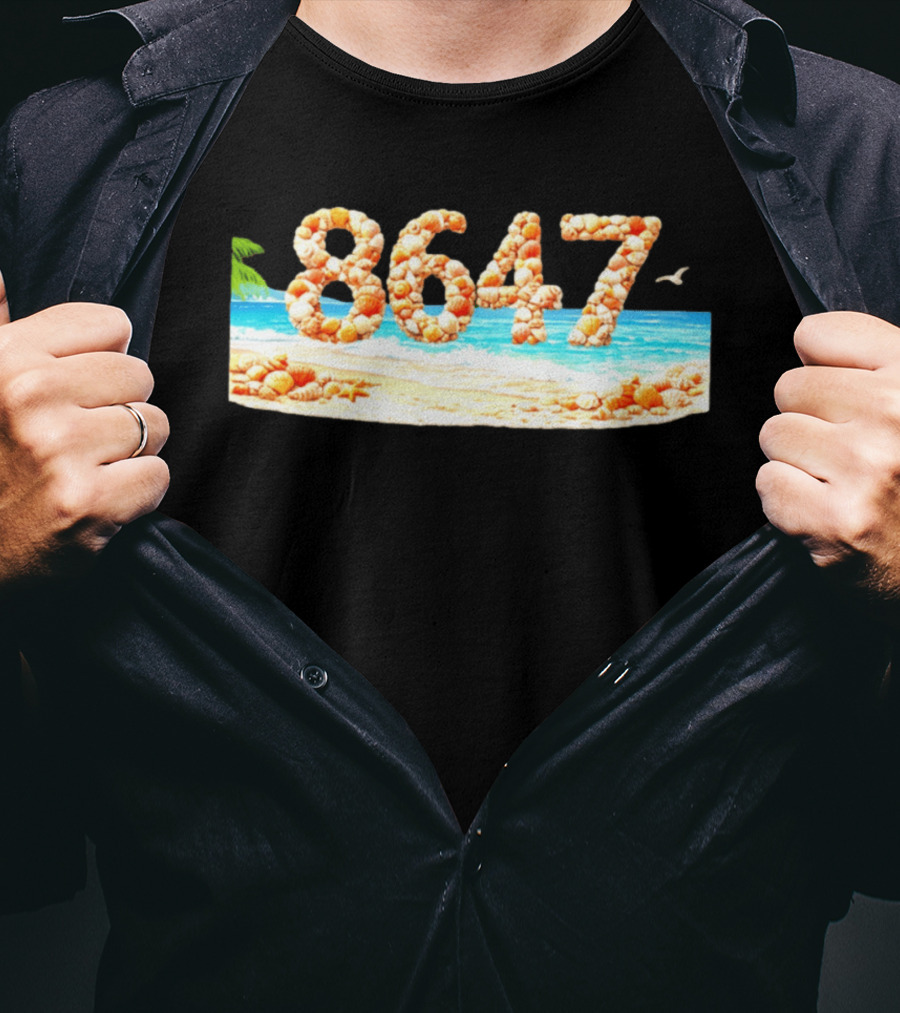 8647 Beach Edition Sun Sand Seashells Tropical Paradise T-Shirt