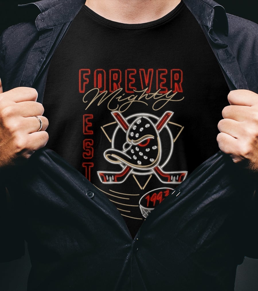 Anaheim Ducks Forever Mighty EST 1993 National Hockey League T-Shirt