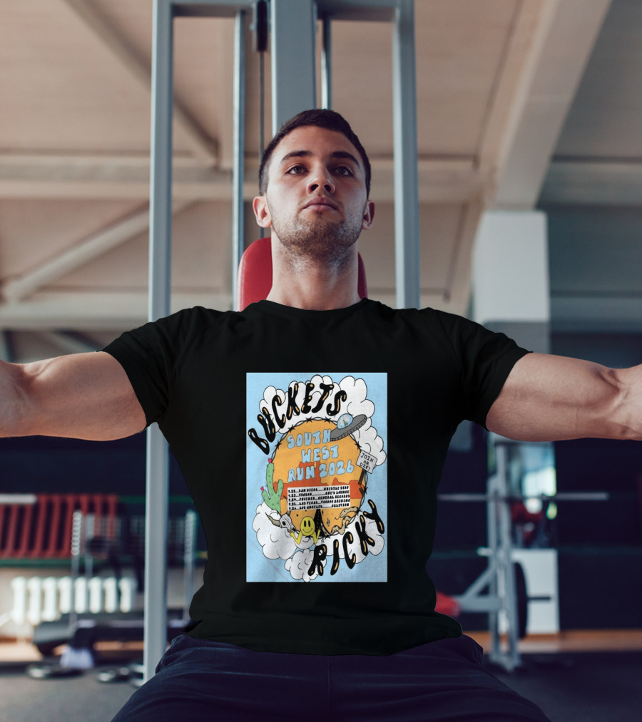 Buckets Ricky South West Run 2026 San Diego To Los Angeles Tour Dates UFO Cactus T-Shirt
