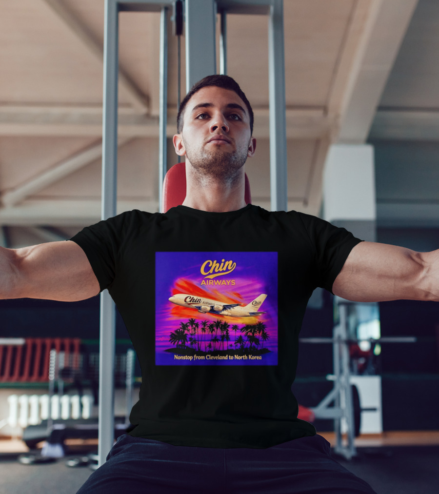 Chin Airways Nonstop Flight From Cleveland To North Korea Exotic Travel Adventure T-Shirt