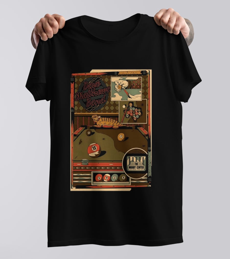 Dave Matthews Band May 11 2026 Pool Table Art The Moody Center Austin TX T-Shirt