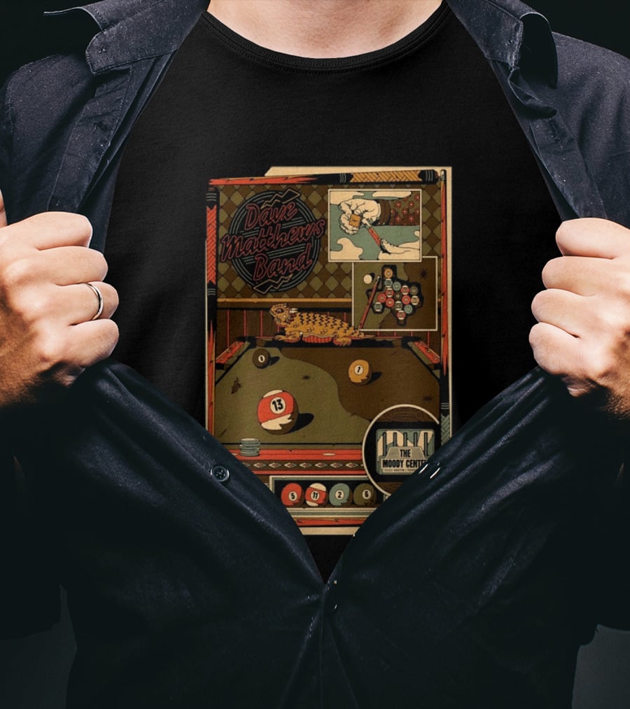 Dave Matthews Band May 11 2026 Pool Table Art The Moody Center Austin TX T-Shirt