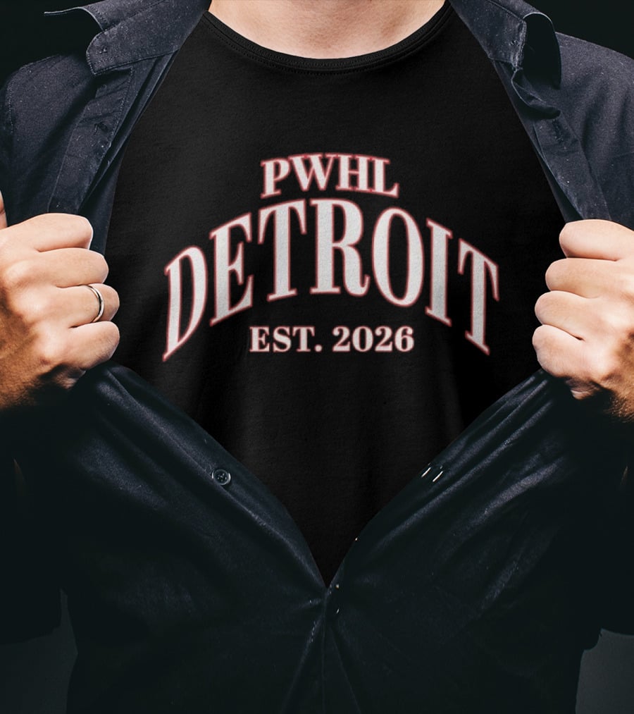 Detroit PWHL Women's Professional Hockey League Est 2026 T-Shirt