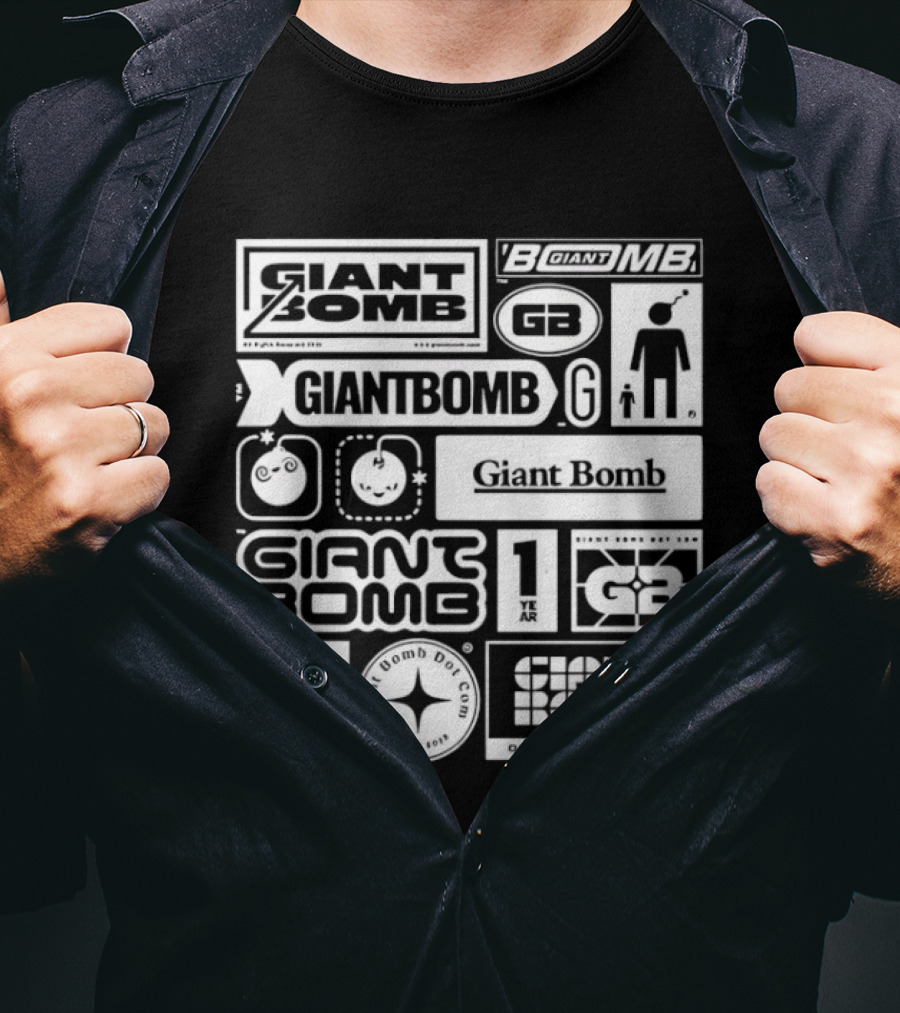 Giant Bomb Racing GB Icons And Logos Collection T-Shirt