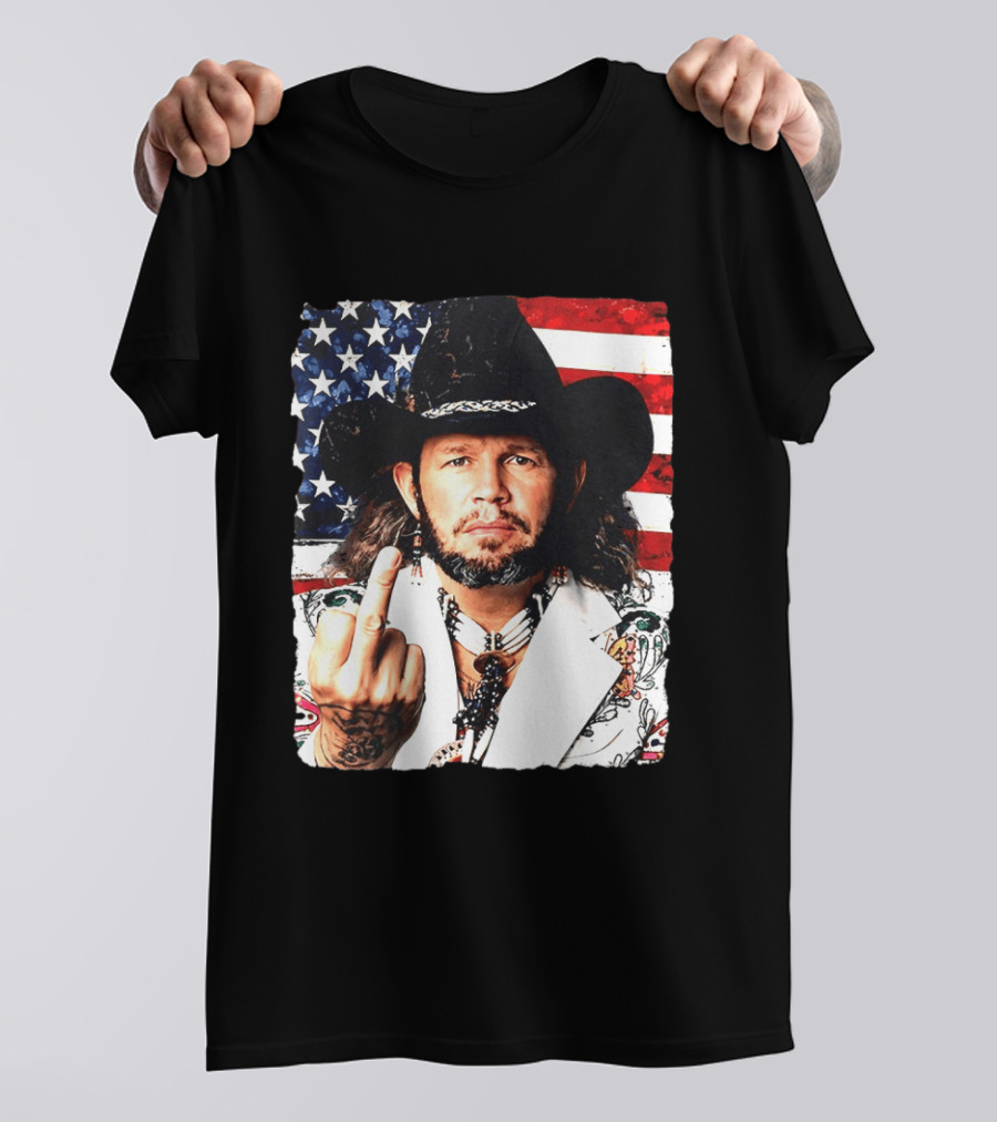 If That Ain't Country David Allan Coe USA Flag Middle Finger T-Shirt