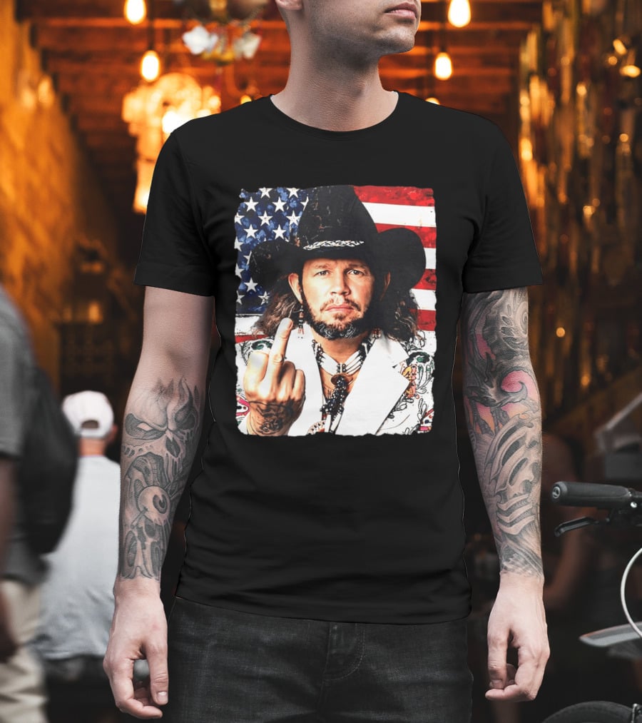 If That Ain't Country David Allan Coe USA Flag Middle Finger T-Shirt