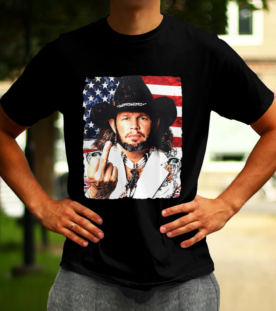 If That Ain't Country David Allan Coe USA Flag Middle Finger T-Shirt