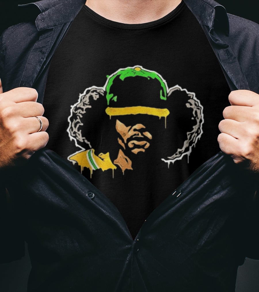 Jimi Hendrix Groovy Green Afro Psychedelic T-Shirt