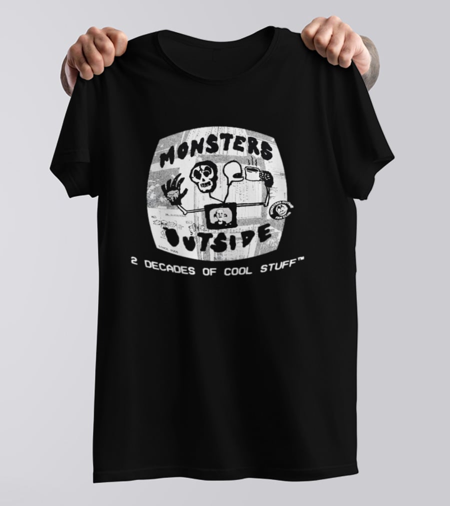 Monsters Outside Fan Club 2 Decades Of Cool Stuff T-Shirt