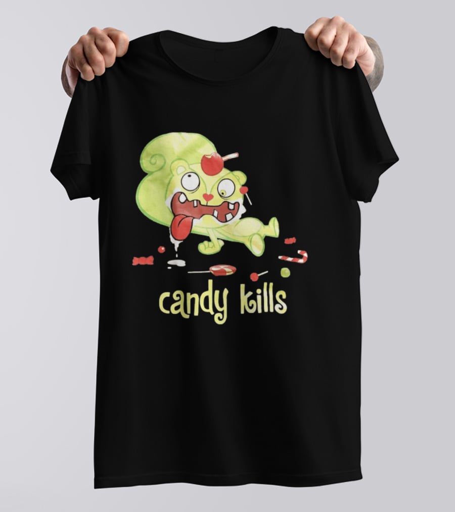Candy Kills Cartoon Character Overloaded On Sweets T-Shirt