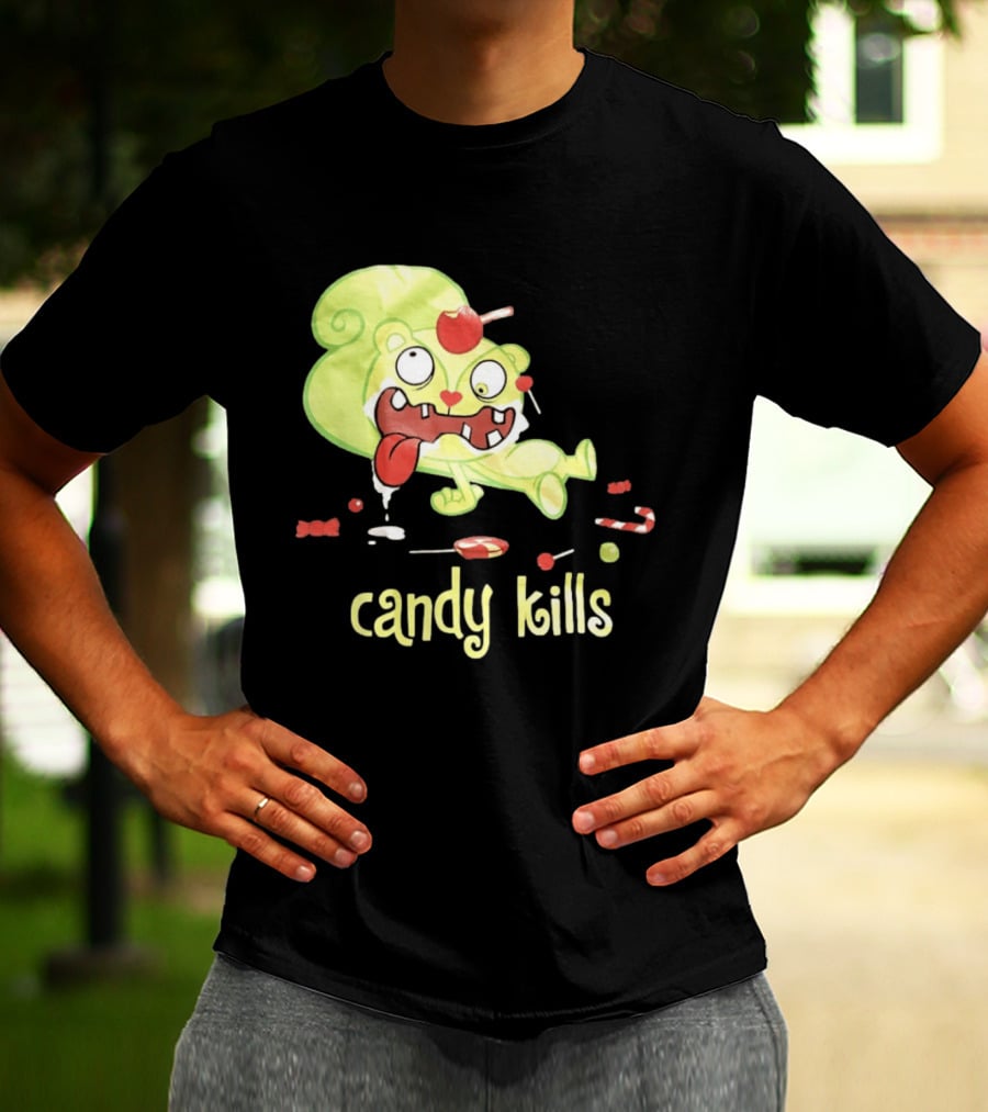 Candy Kills Cartoon Character Overloaded On Sweets T-Shirt