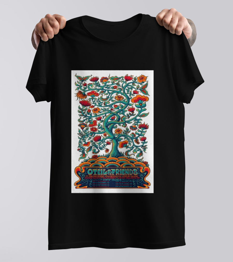 Oteil And Friends Tour May 2026 Psychedelic Tree Design Stepan Cleves Crouch T-Shirt