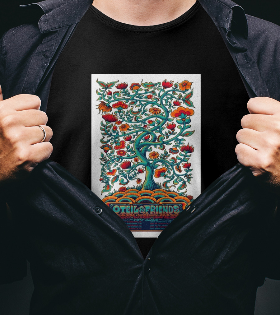 Oteil And Friends Tour May 2026 Psychedelic Tree Design Stepan Cleves Crouch T-Shirt