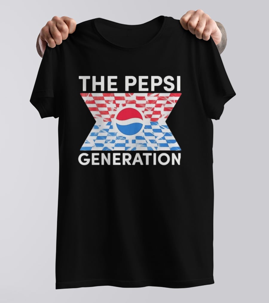 The Pepsi Generation Red White Blue Checkered T-Shirt