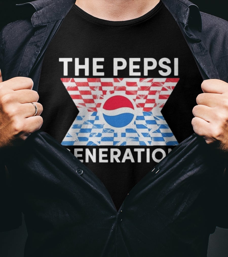 The Pepsi Generation Red White Blue Checkered T-Shirt