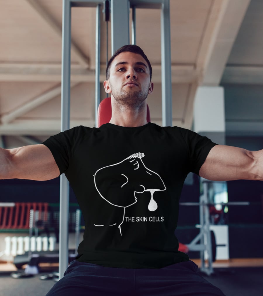 The Skin Cells Band Simple Line Art Face T-Shirt