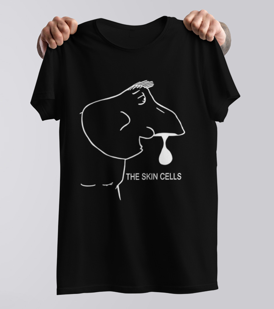 The Skin Cells Band Simple Line Art Face T-Shirt