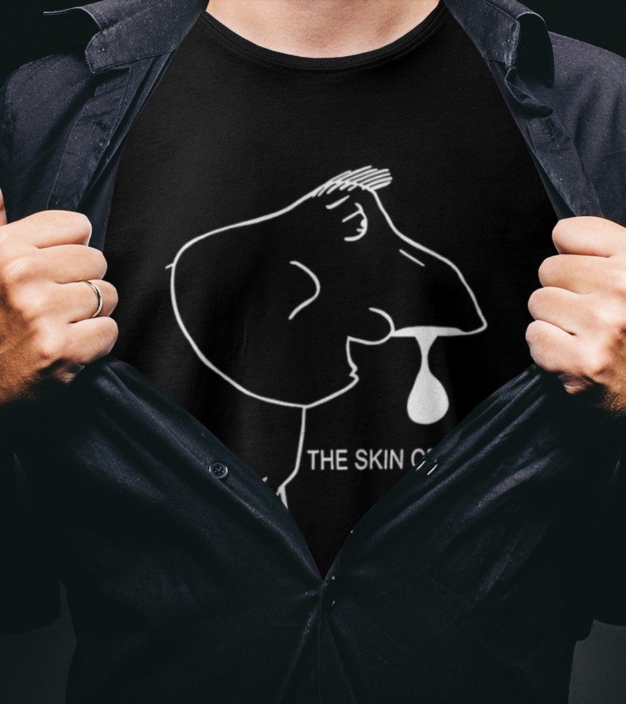 The Skin Cells Band Simple Line Art Face T-Shirt