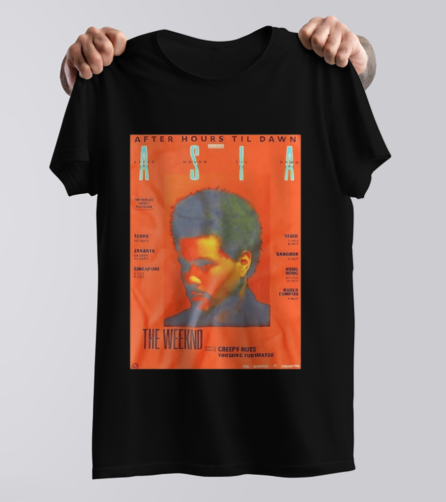 The Weeknd After Hours Til Dawn Asia Tour 2023 Tokyo Jakarta Singapore Seoul Bangkok Hong Kong Kuala Lumpur T-Shirt