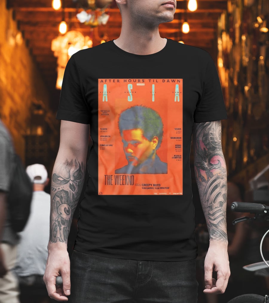The Weeknd After Hours Til Dawn Asia Tour 2023 Tokyo Jakarta Singapore Seoul Bangkok Hong Kong Kuala Lumpur T-Shirt