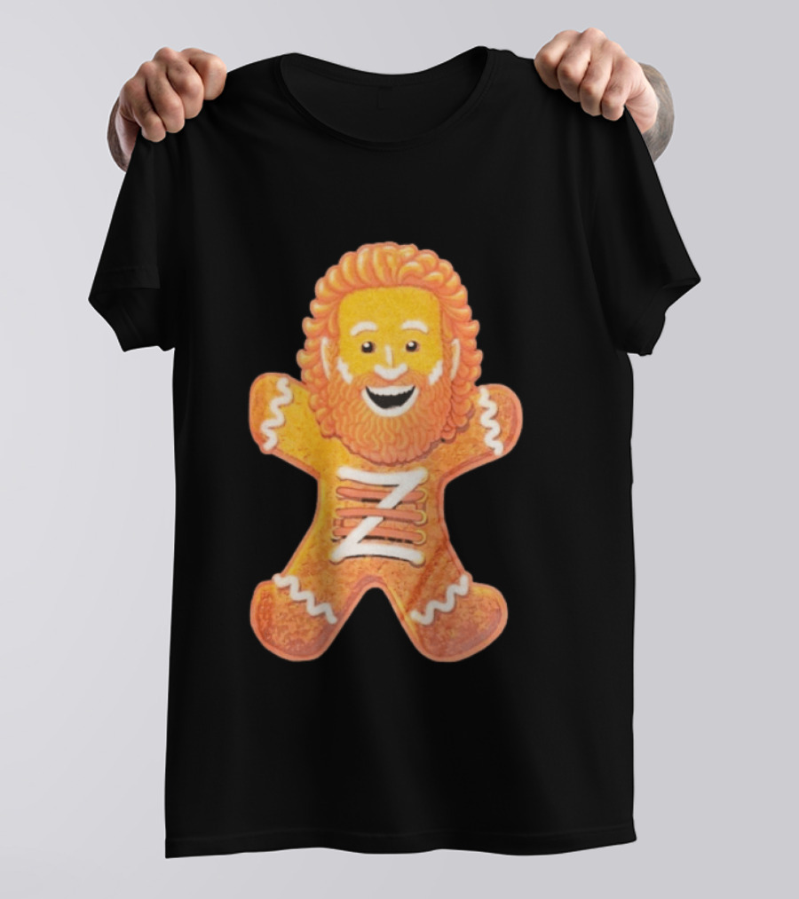 Sami Zayn Gingerbread Man WWE Christmas Holiday Cookie T-Shirt