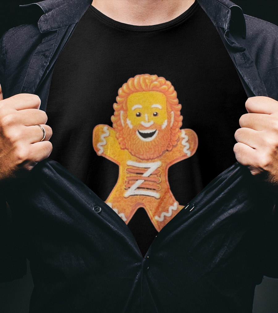 Sami Zayn Gingerbread Man WWE Christmas Holiday Cookie T-Shirt