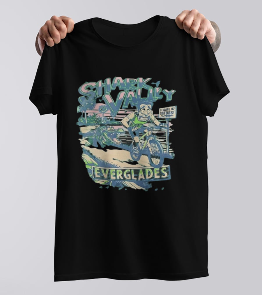 Shark Valley Everglades Beware Of Gators Biking Adventure T-Shirt