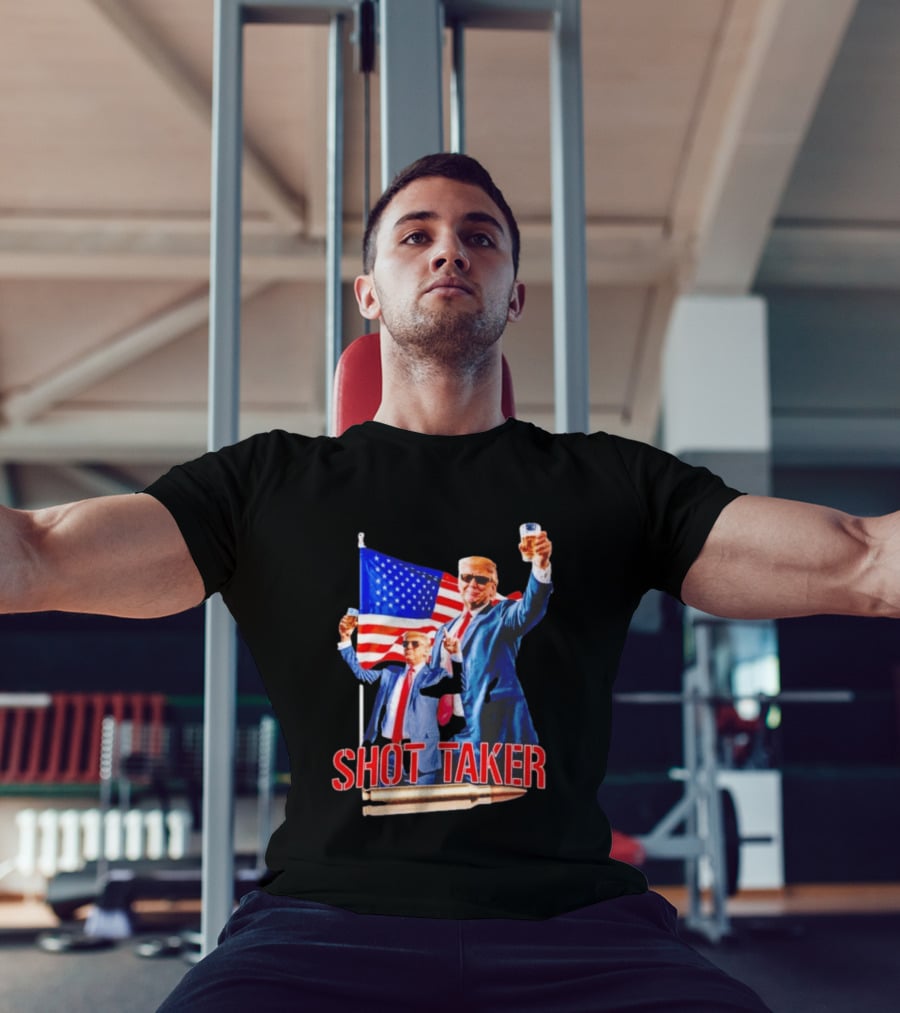 Shot Taker USA President American Flag Beer T-Shirt