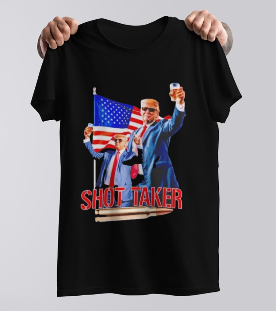 Shot Taker USA President American Flag Beer T-Shirt