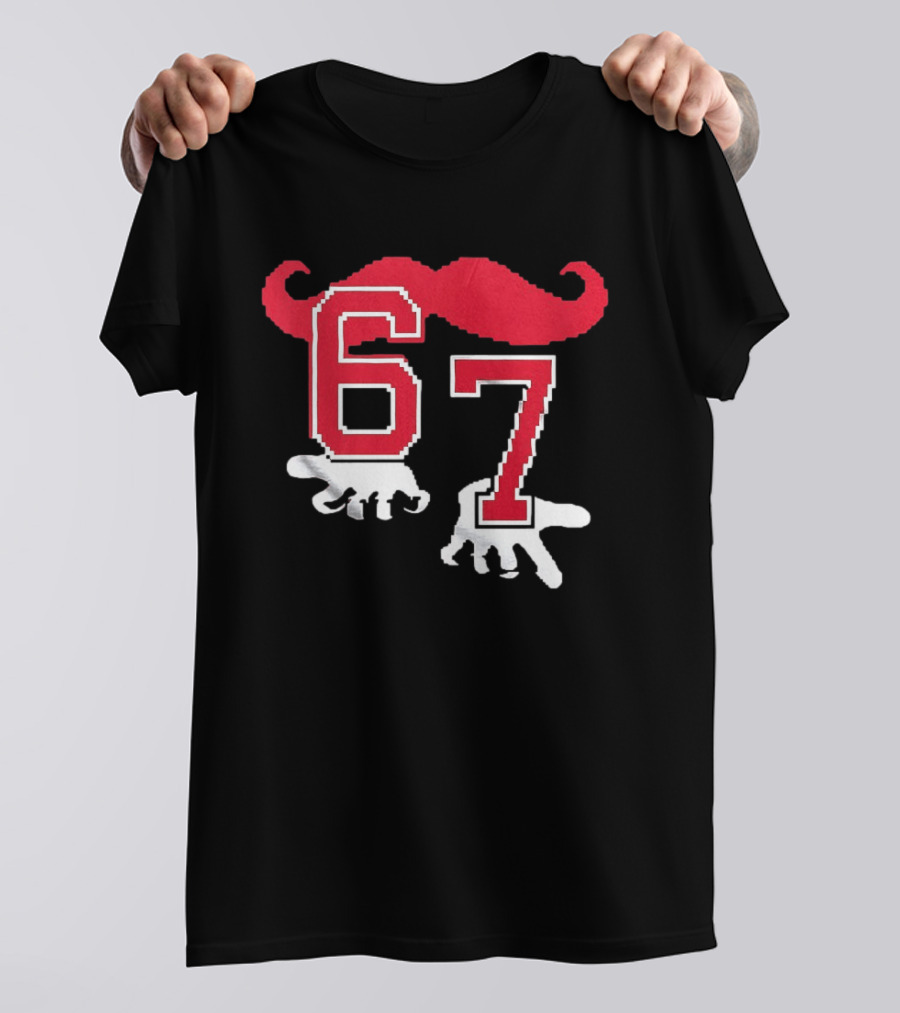 Cincinnati Reds Baseball 67 Red Mustache T-Shirt