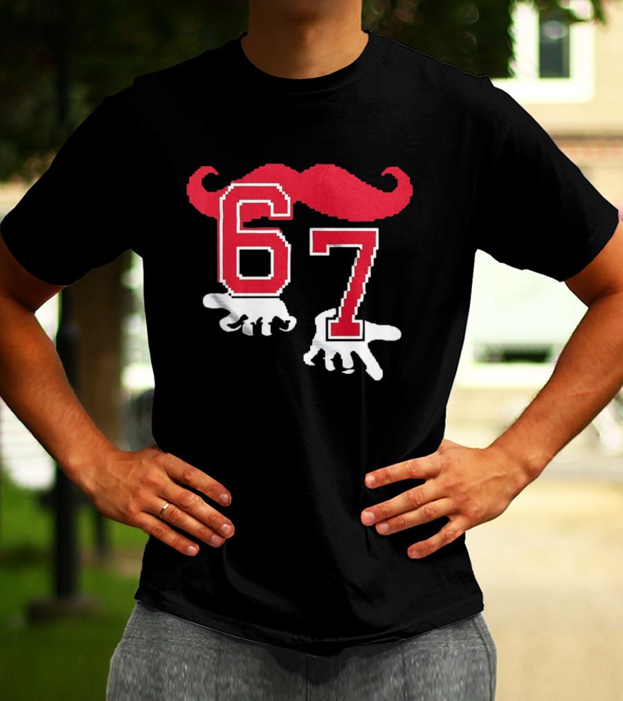 Cincinnati Reds Baseball 67 Red Mustache T-Shirt