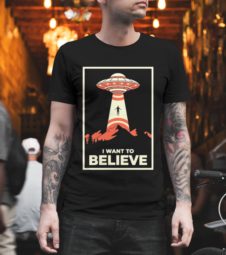 I Want To Believe UFO Alien Abduction T-Shirt