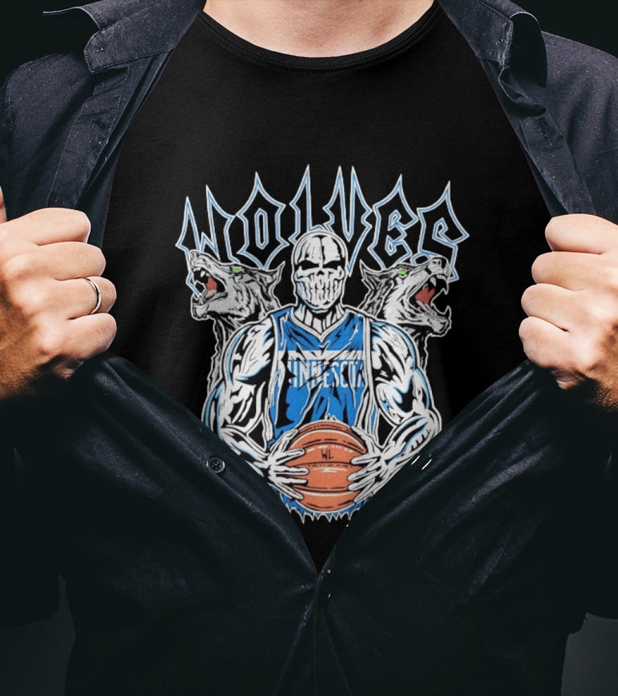 Warren Lotas Minnesota Timberwolves Skull Basketball Wolves T-Shirt